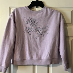Unicorn! Girls Wonder Nation purple unicorn sweatshirt with rhinestones